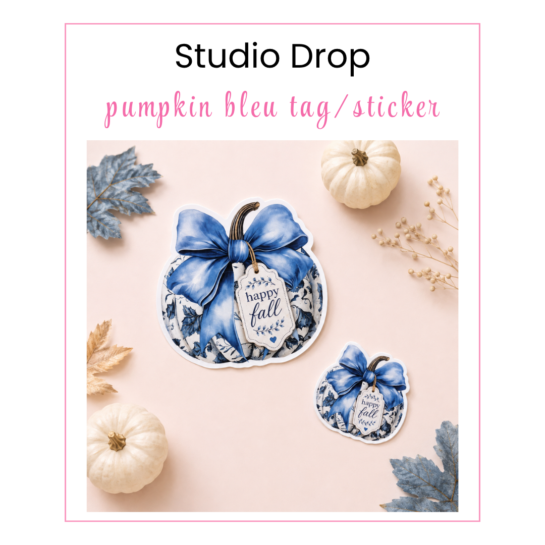 Studio Drop: Pumpkin Bleu Tag/Sticker