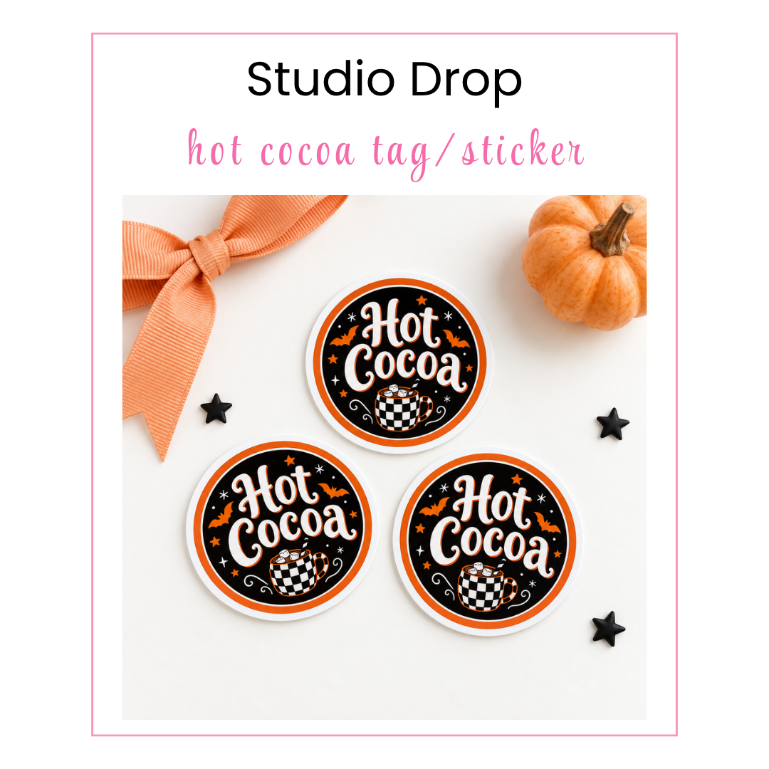 Studio Drop: Round Hot Cocoa Tag/Sticker