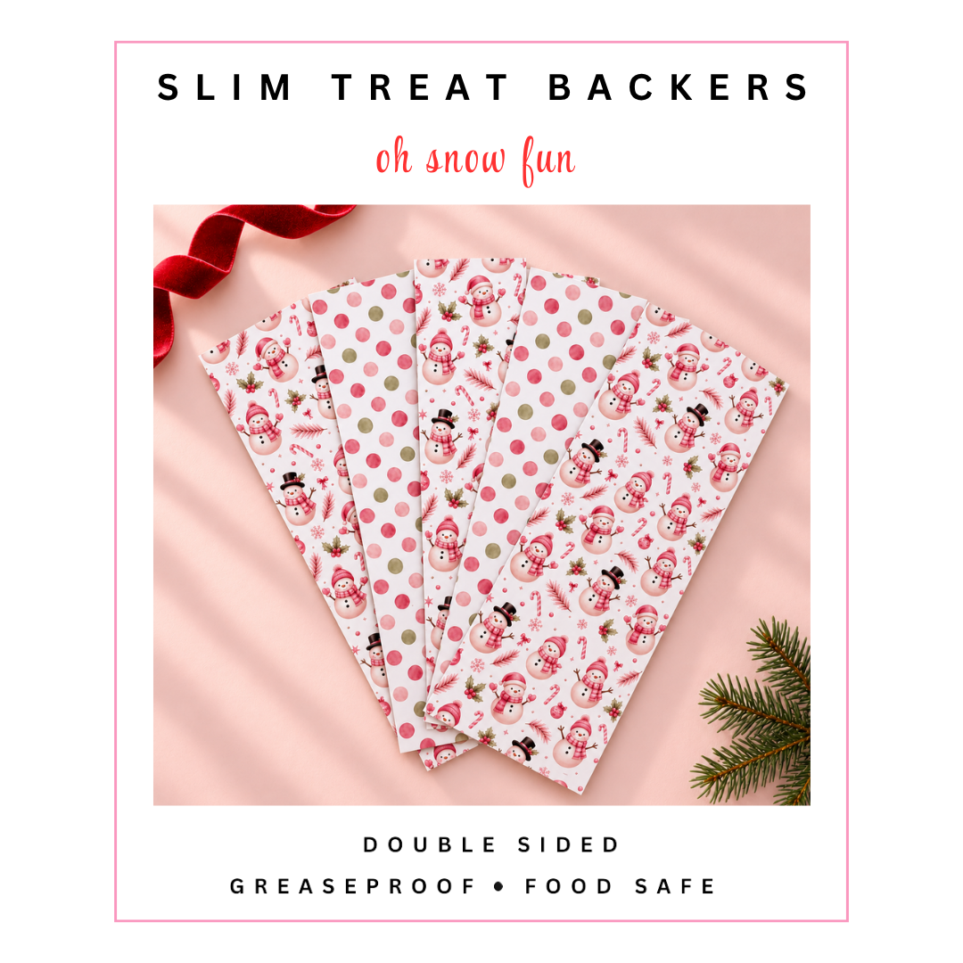 Slim Treat Backers - Oh Snow Fun X Holiday Dots