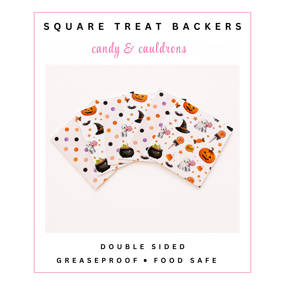 Square Treat Backers - Candy & Cauldrons