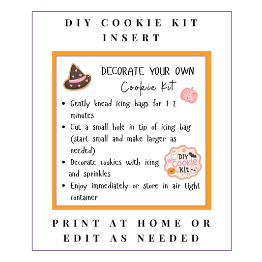 Digital: Editable Insert Card for DIY Cookie Kit (Free for Members)