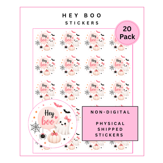 Physical Stickers: Hey Boo