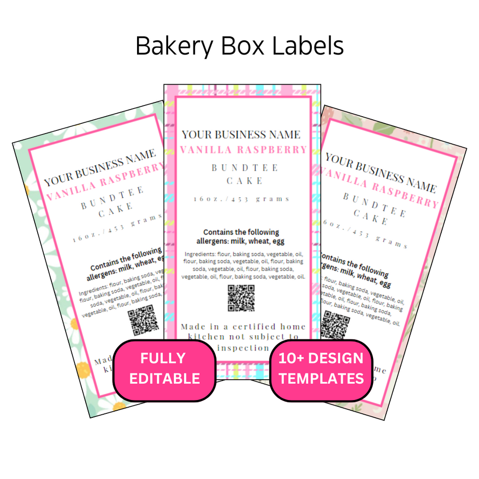 Cottage Food Labels – The Pink Crumbb