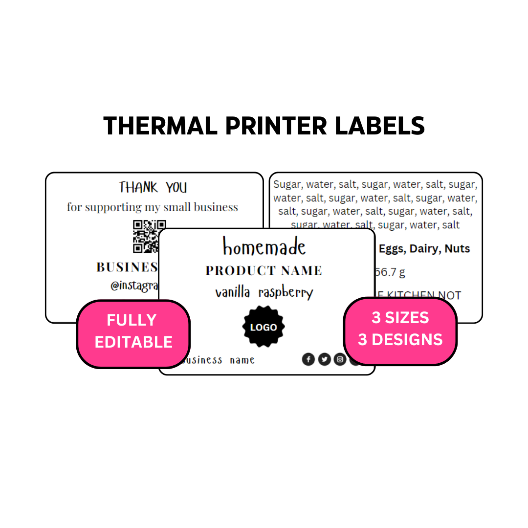 Thermal Label Template: Digital Download