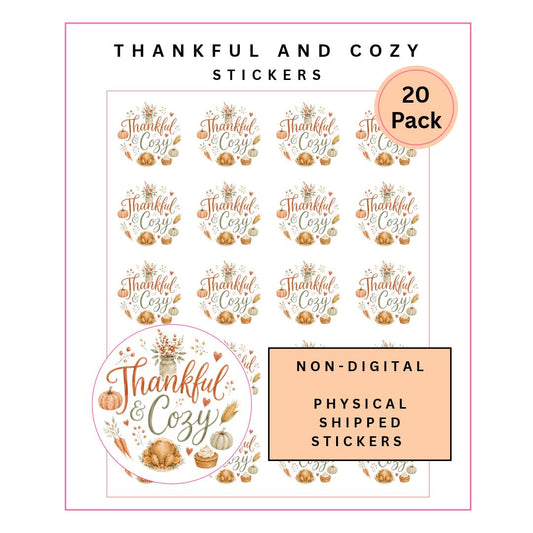 Physical Stickers: Thankful and Cozy