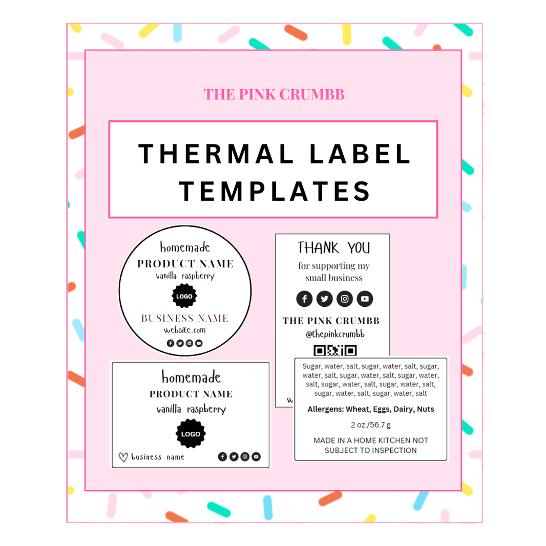 Cottage Food Labels – The Pink Crumbb