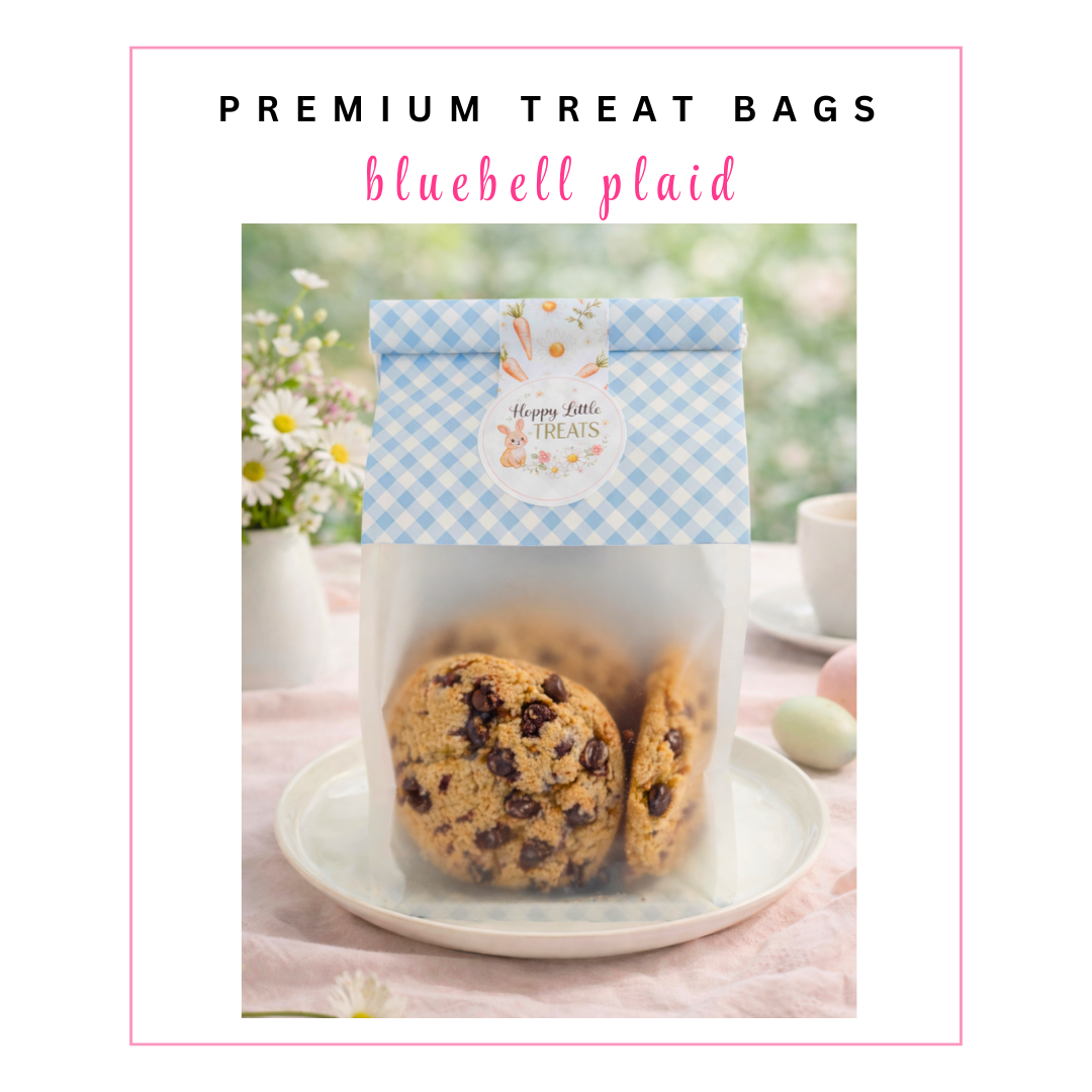 Premium Treat Bags: Bluebell Plaid