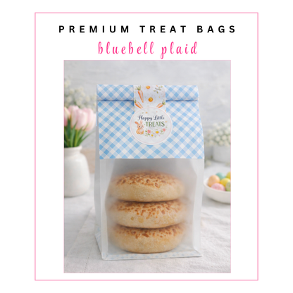 Premium Treat Bags: Bluebell Plaid