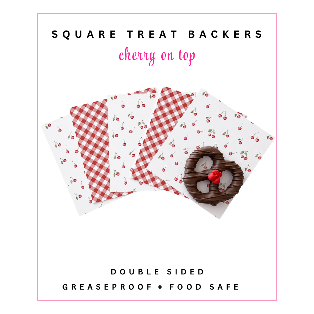 Square Treat Backers - Cherry on Top