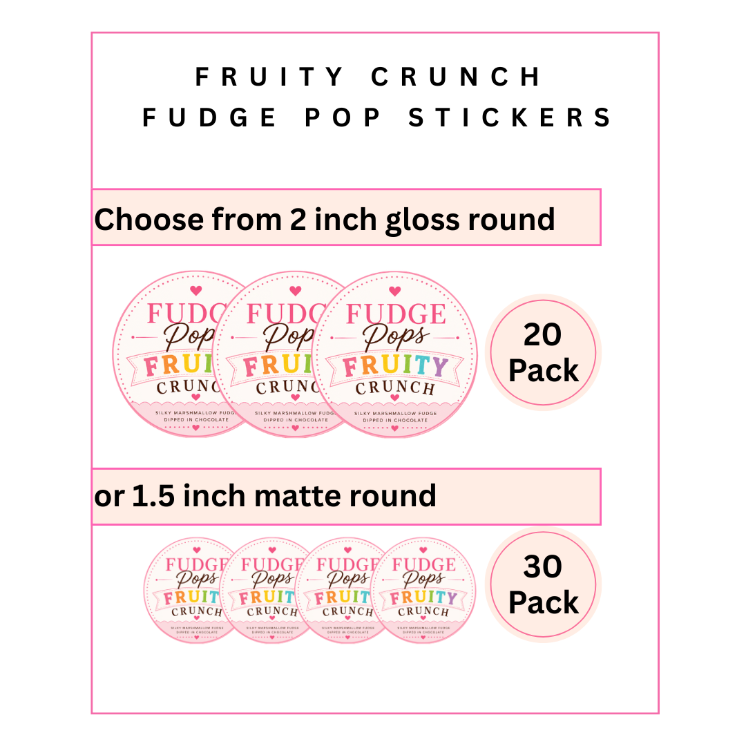 Physical Stickers:  Fruity Crunch Fudge Pops
