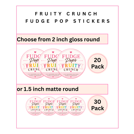 Physical Stickers:  Fruity Crunch Fudge Pops