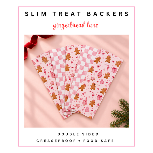 Slim Treat Backers - Gingerbread Lane X Pink Check