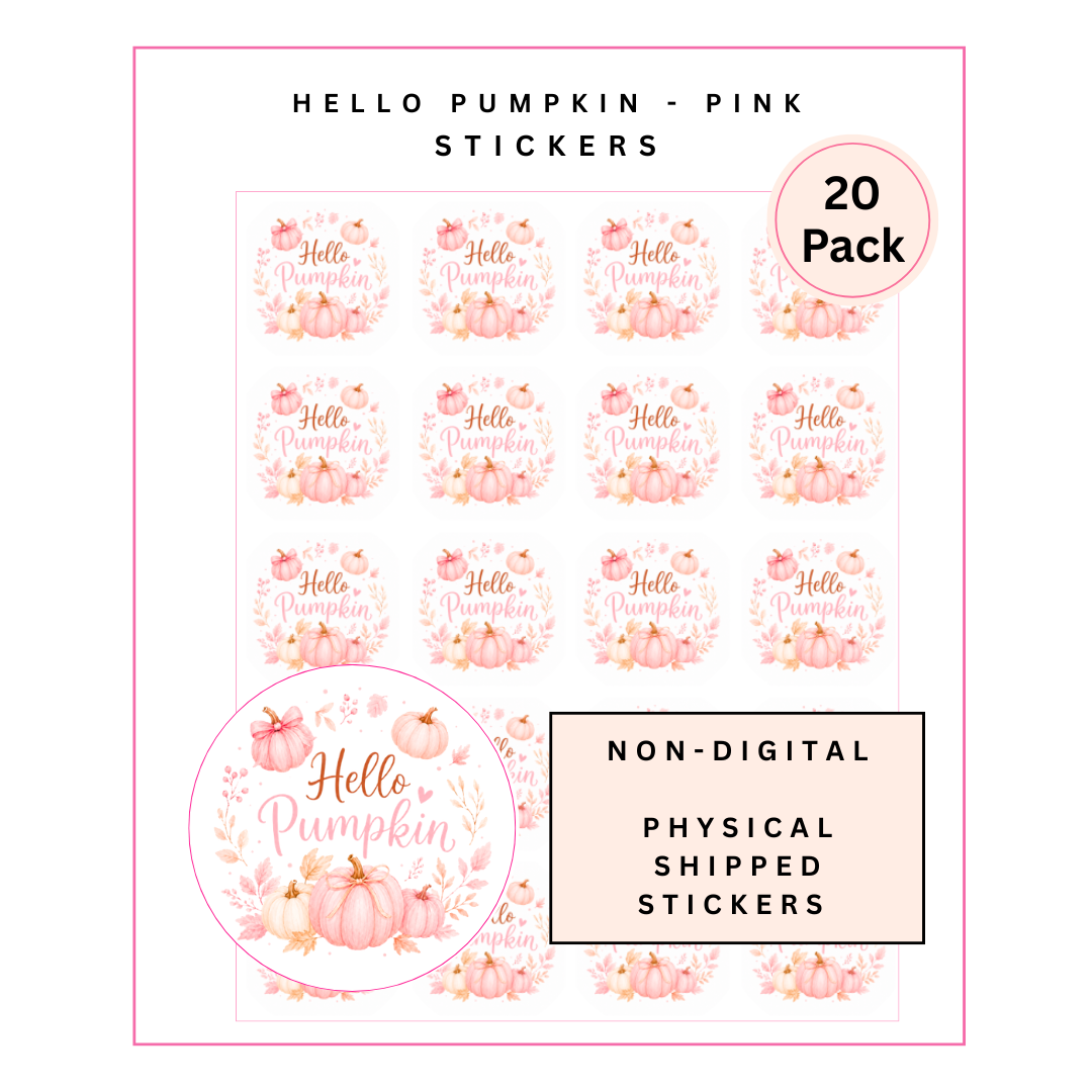Physical Stickers: Pink Hello Pumpkin