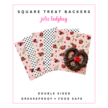 Square Treat Backers - Jolie Ladybug