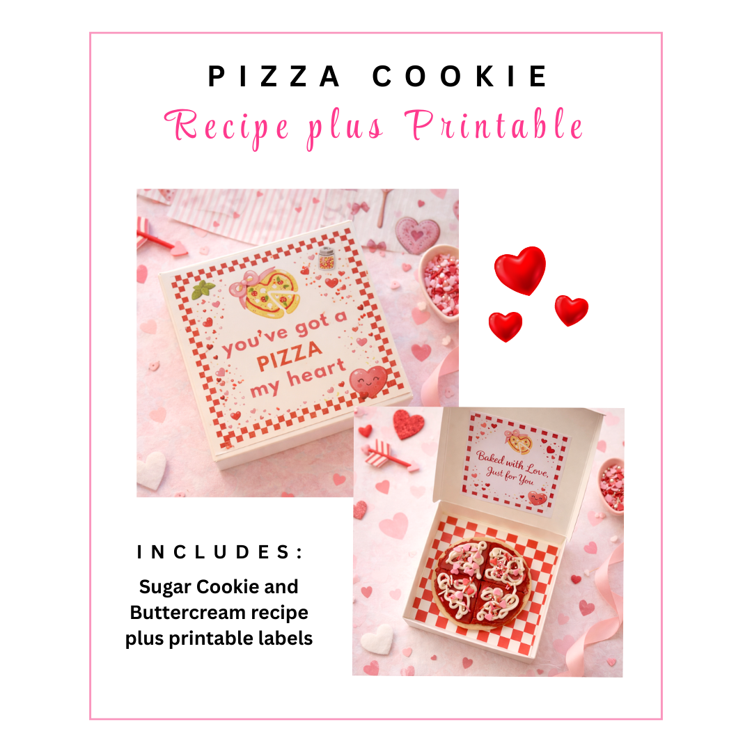 Digital: Pizza Cookie Recipe Plus Printable Label