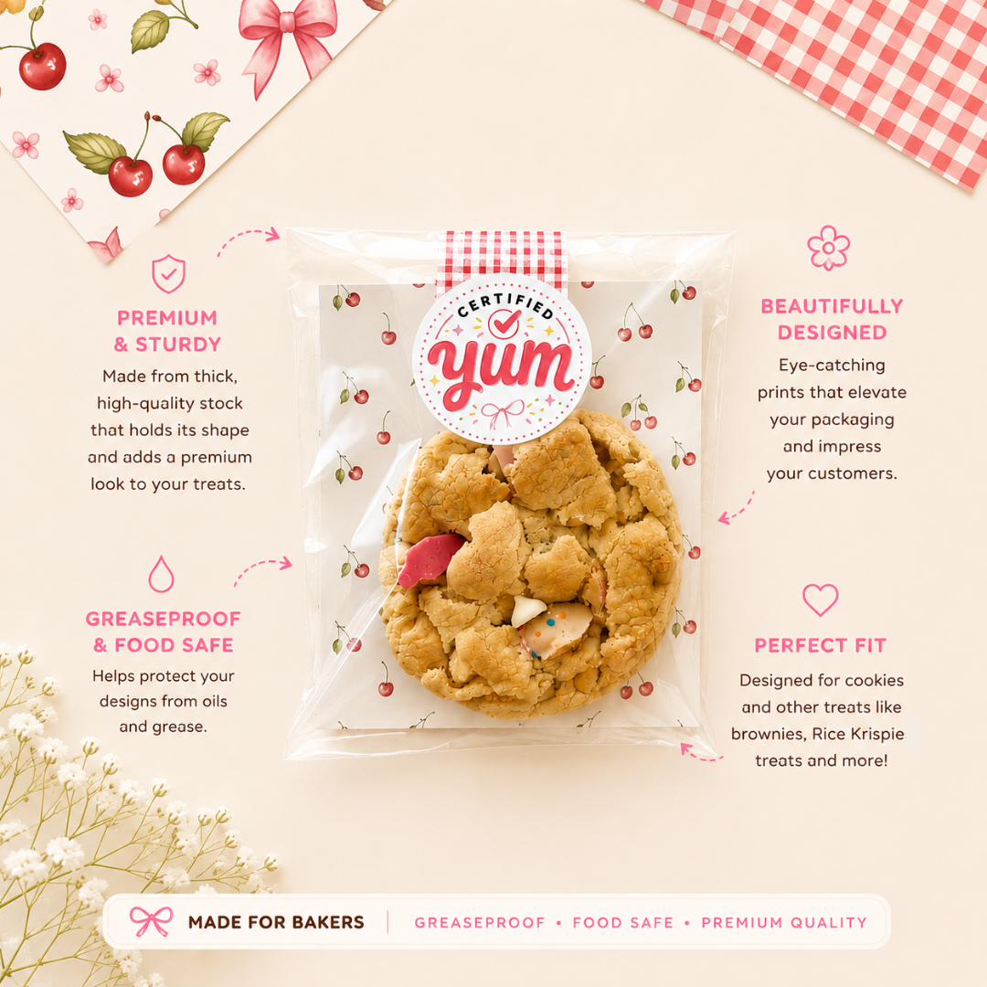 Square Treat Backers - Cherry on Top