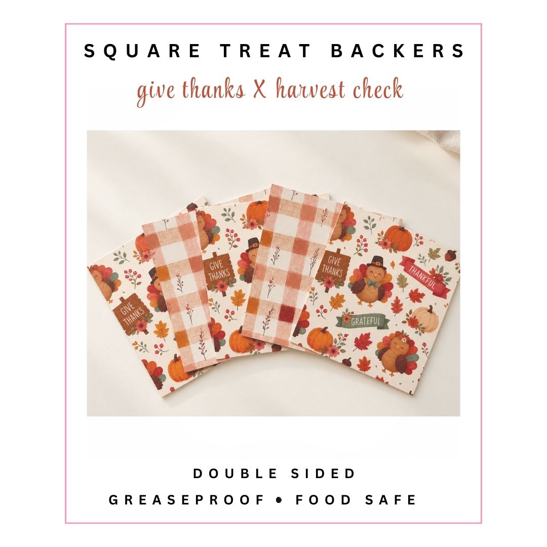 Square Treat Backers - Give Thanks X Harvest Check