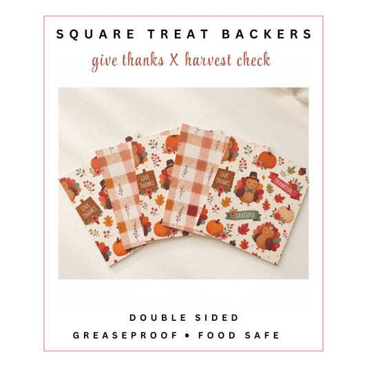 Square Treat Backers - Give Thanks X Harvest Check